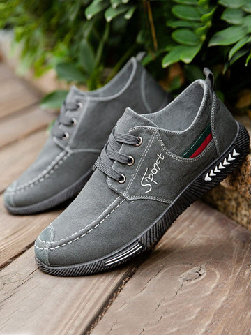 Men's Casual Breathable Simple Lace-Up Denim Canvas Shoes